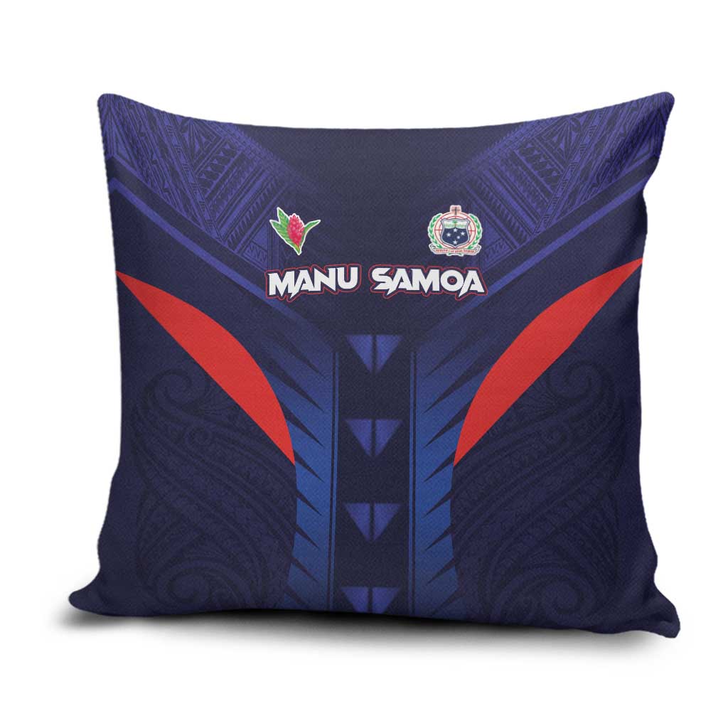 Rugby Samoa Pillow Cover Siva Tau Spirit Sporty Vibes LT03 Navy - Polynesian Pride