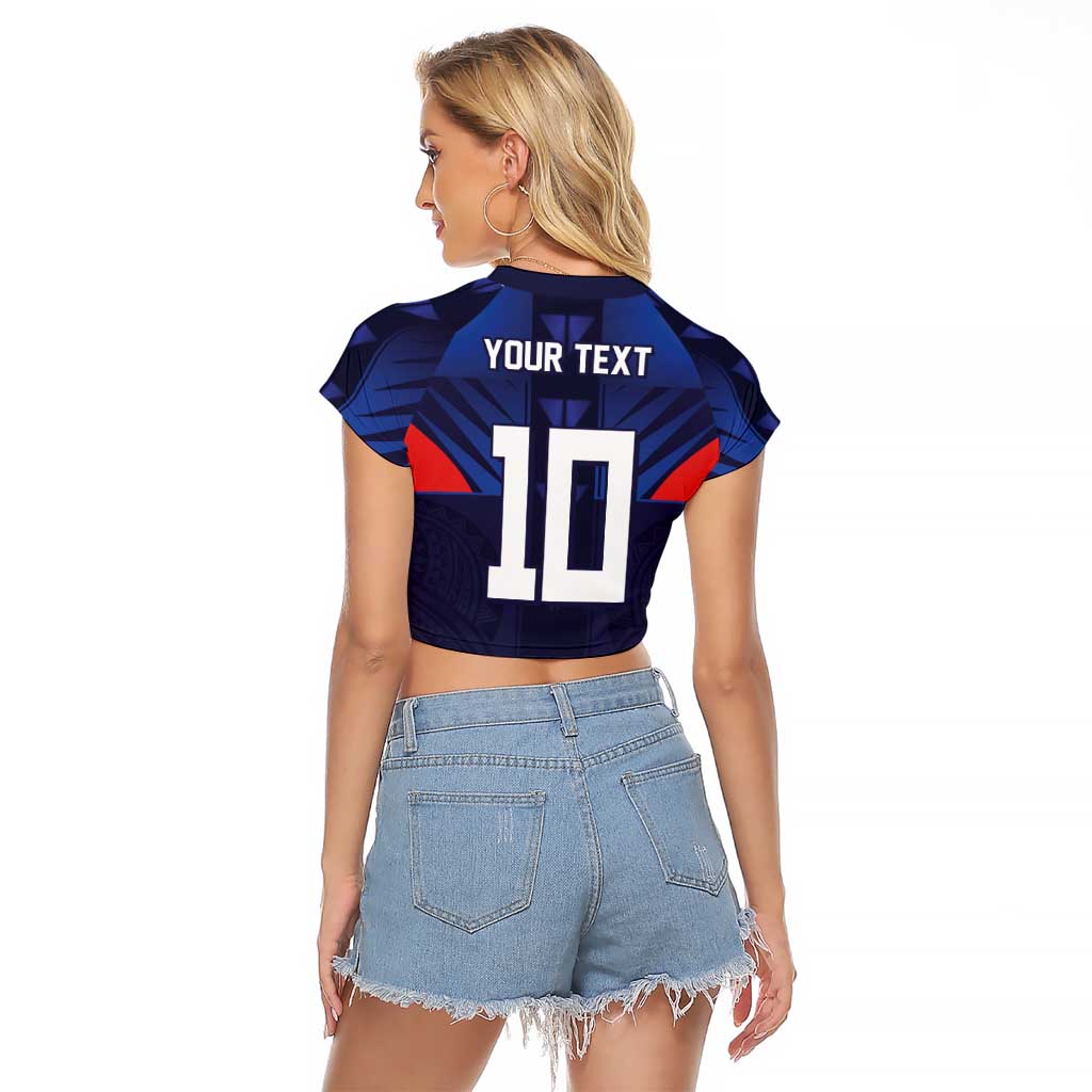 Custom Rugby Samoa Raglan Cropped T Shirt Siva Tau Spirit Sporty Vibes - Polynesian Pride