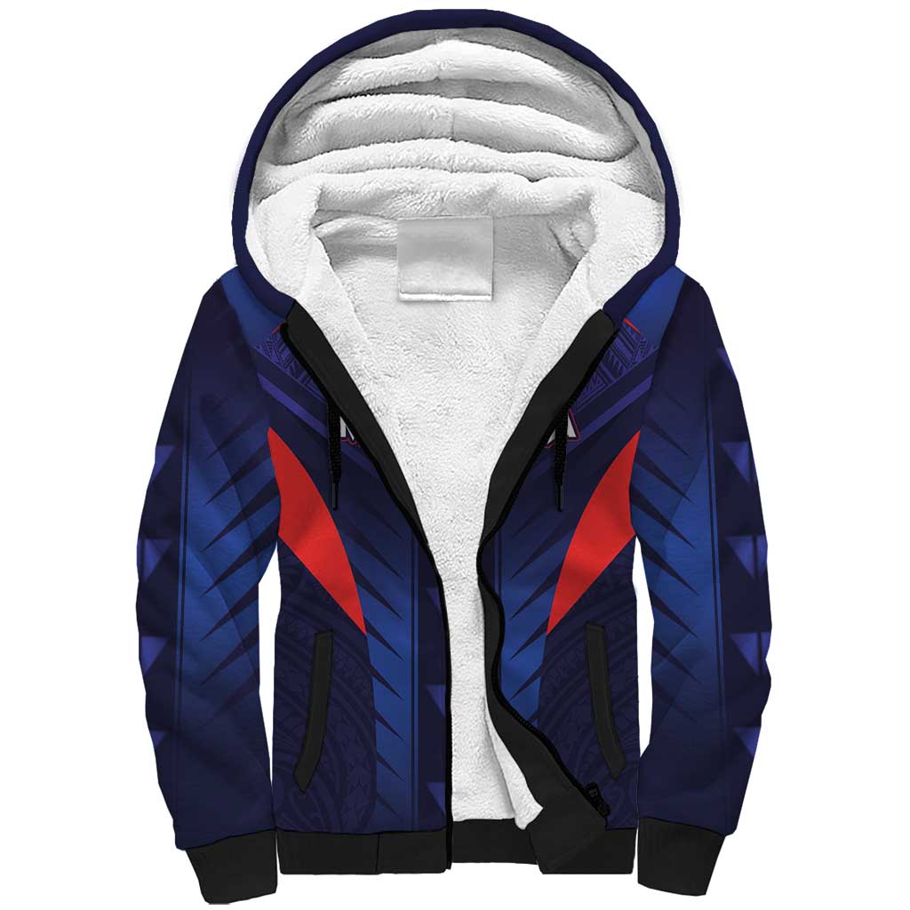 Custom Rugby Samoa Sherpa Hoodie Siva Tau Spirit Sporty Vibes - Polynesian Pride