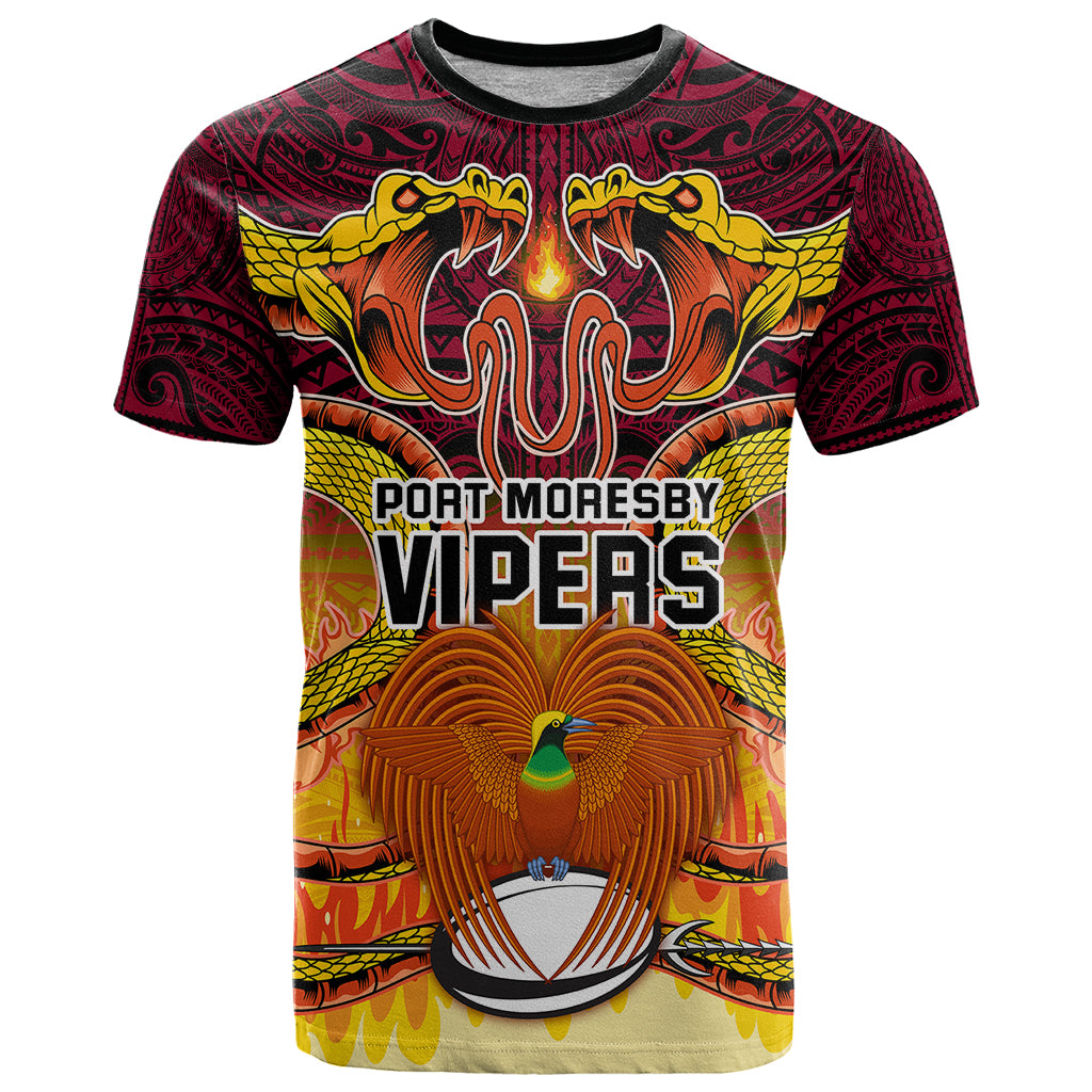 PNG Port Moresby Vipers Rugby T Shirt Fire Vipers Mix PNG Bird Polynesian Tattoo LT03 Yellow - Polynesian Pride