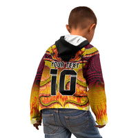 Custom PNG Port Moresby Vipers Rugby Kid Hoodie Fire Vipers Mix PNG Bird Polynesian Tattoo LT03 - Polynesian Pride