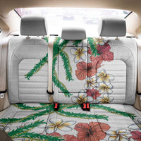 Hawaiian Tropical Flowers and Maile Pikake Back Car Seat Cover Polynesian Tribal Pattern White Color LT03 - Polynesian Pride