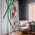 Hawaiian Tropical Flowers and Maile Pikake Window Curtain Polynesian Tribal Pattern White Color