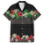 Hawaiian Tropical Flowers and Tribal Polynesian Tattoo Hawaiian Shirt Black Color