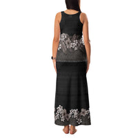 Hawaiian Tropical Flowers and Tribal Polynesian Tattoo Family Matching Tank Maxi Dress and Hawaiian Shirt Grayscale Mode LT03 - Polynesian Pride