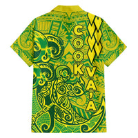 Cook Islands Va'a Polynesian Art Tattoo Family Matching Off Shoulder Short Dress and Hawaiian Shirt National Color LT03 - Polynesian Pride