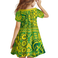 Cook Islands Va'a Polynesian Art Tattoo Family Matching Tank Maxi Dress and Hawaiian Shirt National Color LT03 - Polynesian Pride