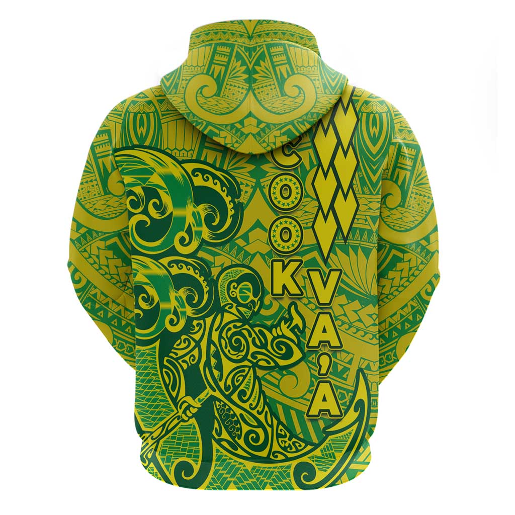 Cook Islands Va'a Polynesian Art Tattoo Hoodie National Color LT03 - Polynesian Pride