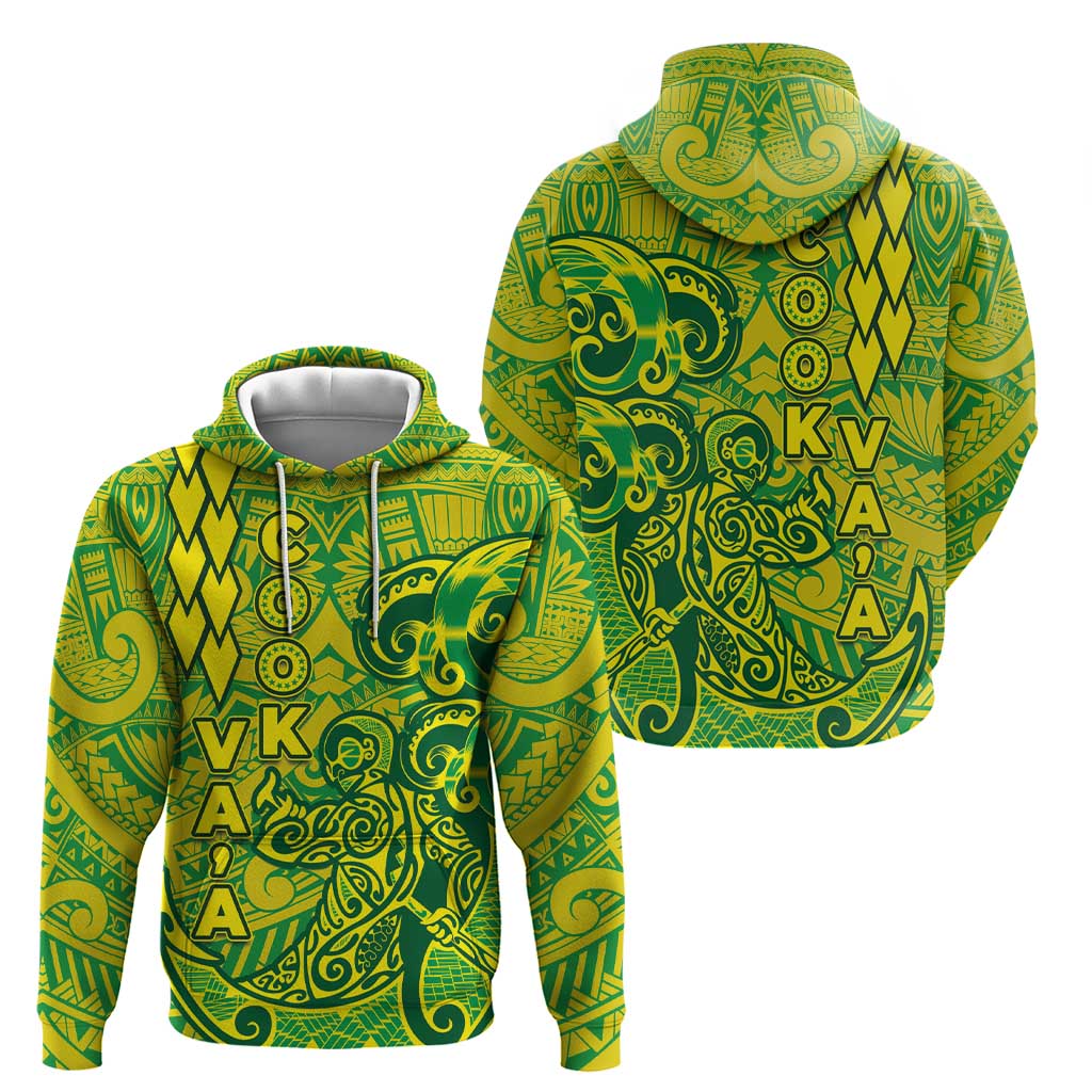 Cook Islands Va'a Polynesian Art Tattoo Hoodie National Color LT03 - Polynesian Pride