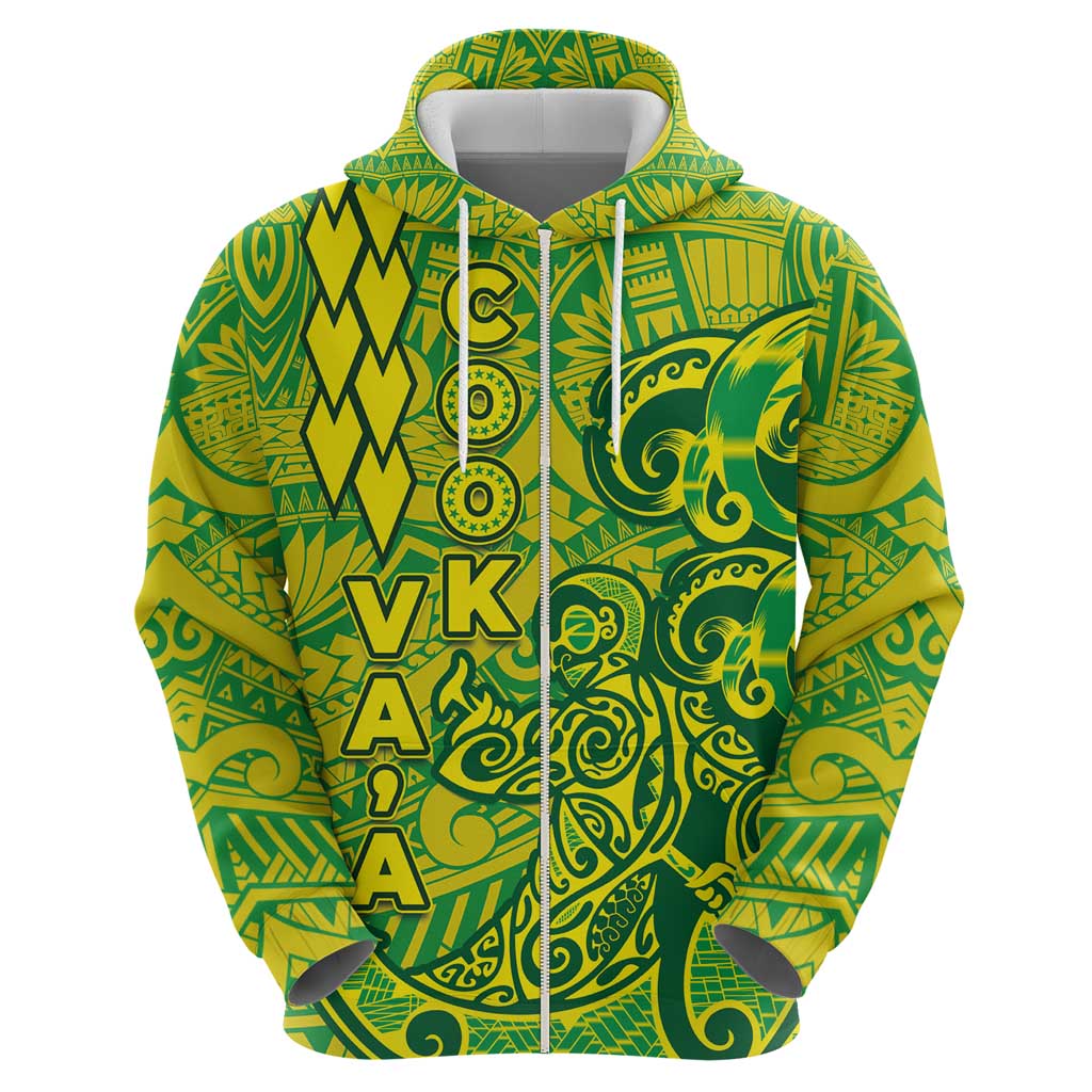 Cook Islands Va'a Polynesian Art Tattoo Hoodie National Color LT03 - Polynesian Pride