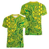 Cook Islands Vaa Polynesian Art Tattoo Women V-Neck T-Shirt National Color