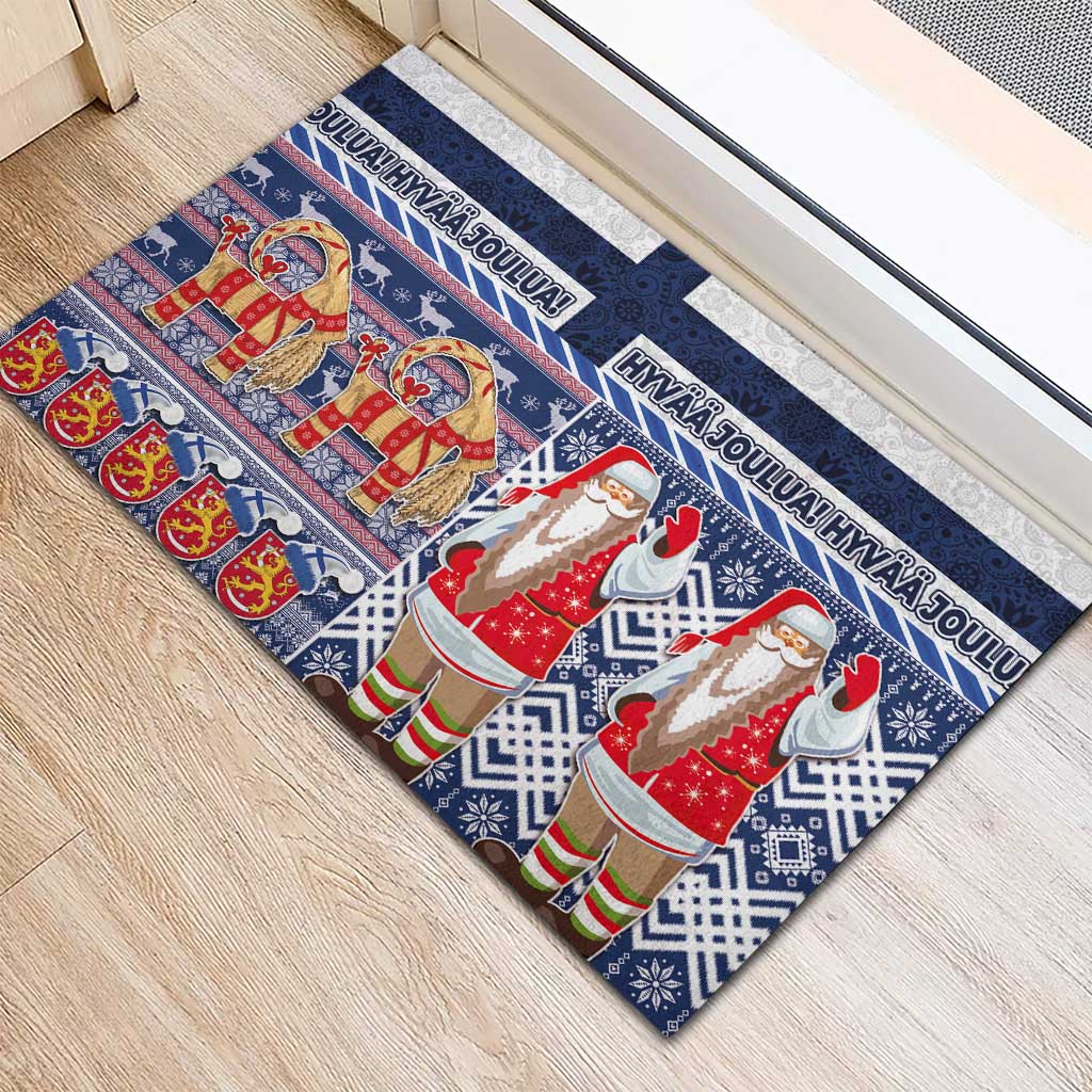 Yule Goat Joulupukki Finnish Christmas Rubber Doormat Scandinavian Pattern LT03 - Polynesian Pride
