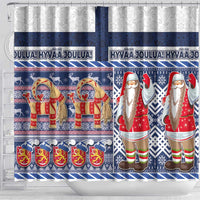 Yule Goat Joulupukki Finnish Christmas Shower Curtain Scandinavian Pattern LT03 - Polynesian Pride