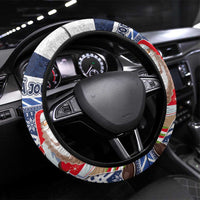 Yule Goat Joulupukki Finnish Christmas Steering Wheel Cover Scandinavian Pattern LT03 Universal Fit Blue - Polynesian Pride