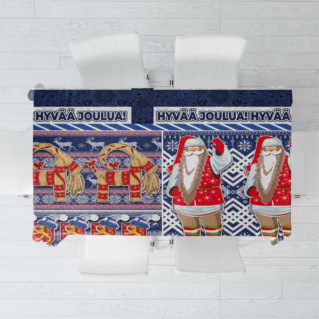 Yule Goat Joulupukki Finnish Christmas Tablecloth Scandinavian Pattern LT03 Blue - Polynesian Pride