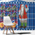Santa Claus Thistle Scottish Christmas Window Curtain Tartan Pattern