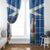 Santa Claus Thistle Scottish Christmas Window Curtain Tartan Pattern