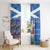 Santa Claus Thistle Scottish Christmas Window Curtain Tartan Pattern