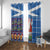 Santa Claus Thistle Scottish Christmas Window Curtain Tartan Pattern
