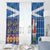 Santa Claus Thistle Scottish Christmas Window Curtain Tartan Pattern