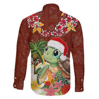 Hawaii Honu Mele Kalikimaka Family Matching Puletasi Dress and Hawaiian Shirt Santa Tropical Flower Aloha Summer Red Version LT03 - Polynesian Pride