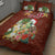 Hawaii Honu Mele Kalikimaka Quilt Bed Set Santa Tropical Flower Aloha Summer Red Version LT03 - Polynesian Pride