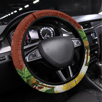 Hawaii Honu Mele Kalikimaka Steering Wheel Cover Santa Tropical Flower Aloha Summer Red Version