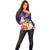Hawaii Honu Mele Kalikimaka Off Shoulder Sweater Santa Tropical Flower Aloha Summer Blue Version LT03 - Polynesian Pride