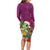 Hawaii Honu Mele Kalikimaka Long Sleeve Bodycon Dress Santa Tropical Flower Aloha Summer Pink Version LT03 - Polynesian Pride