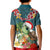 Hawaii Honu Mele Kalikimaka Kid Polo Shirt Santa Tropical Flower Aloha Summer Turquoise Version LT03 - Polynesian Pride