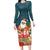 Hawaii Honu Mele Kalikimaka Long Sleeve Bodycon Dress Santa Tropical Flower Aloha Summer Turquoise Version LT03 Long Dress Turquoise - Polynesian Pride