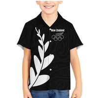 Personalised New Zealand Canoeing Special Jersey Family Matching Mermaid Dress and Hawaiian Shirt LT03 Son's Shirt Black - Polynesian Pride