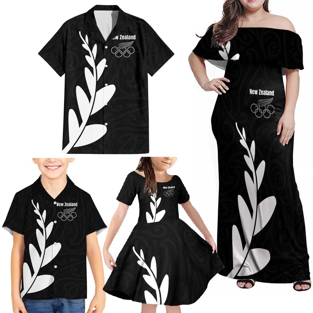 Personalised New Zealand Canoeing Special Jersey Family Matching Off Shoulder Maxi Dress and Hawaiian Shirt LT03 - Polynesian Pride