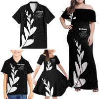 Personalised New Zealand Canoeing Special Jersey Family Matching Off Shoulder Maxi Dress and Hawaiian Shirt LT03 - Polynesian Pride