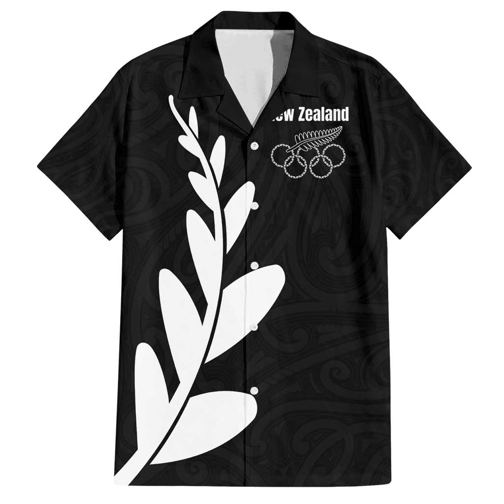Personalised New Zealand Canoeing Special Jersey Family Matching Off Shoulder Short Dress and Hawaiian Shirt LT03 Dad's Shirt - Short Sleeve Black - Polynesian Pride
