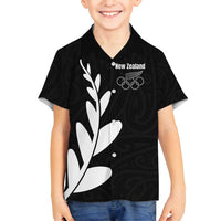 Personalised New Zealand Canoeing Special Jersey Family Matching Summer Maxi Dress and Hawaiian Shirt LT03 Son's Shirt Black - Polynesian Pride