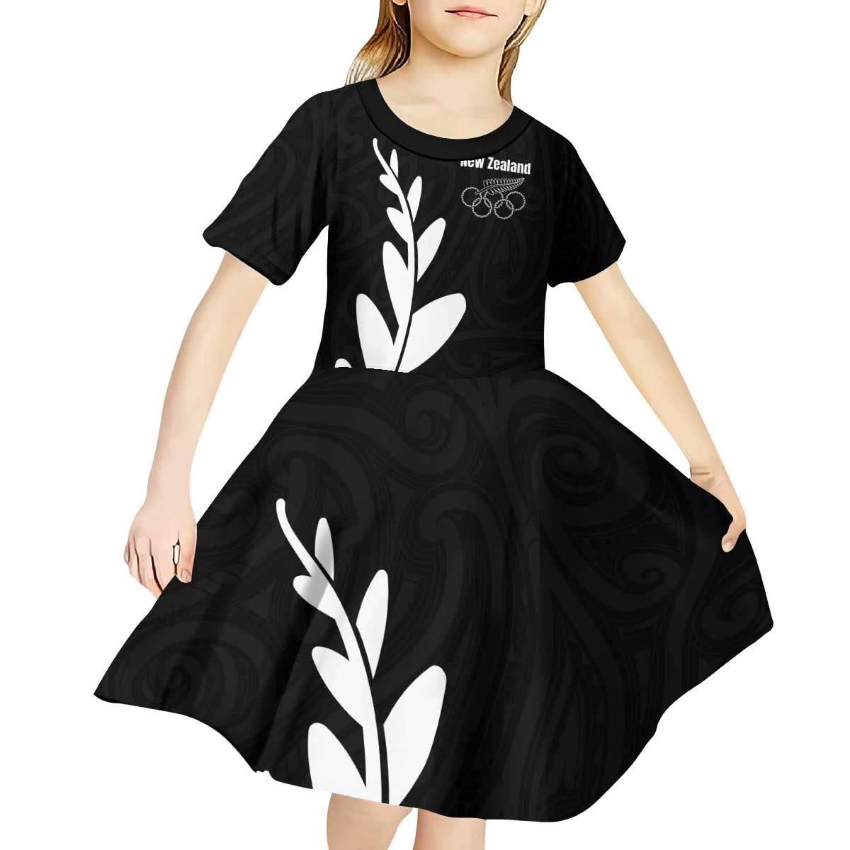 Personalised New Zealand Canoeing Special Jersey Kid Short Sleeve Dress LT03 - Polynesian Pride