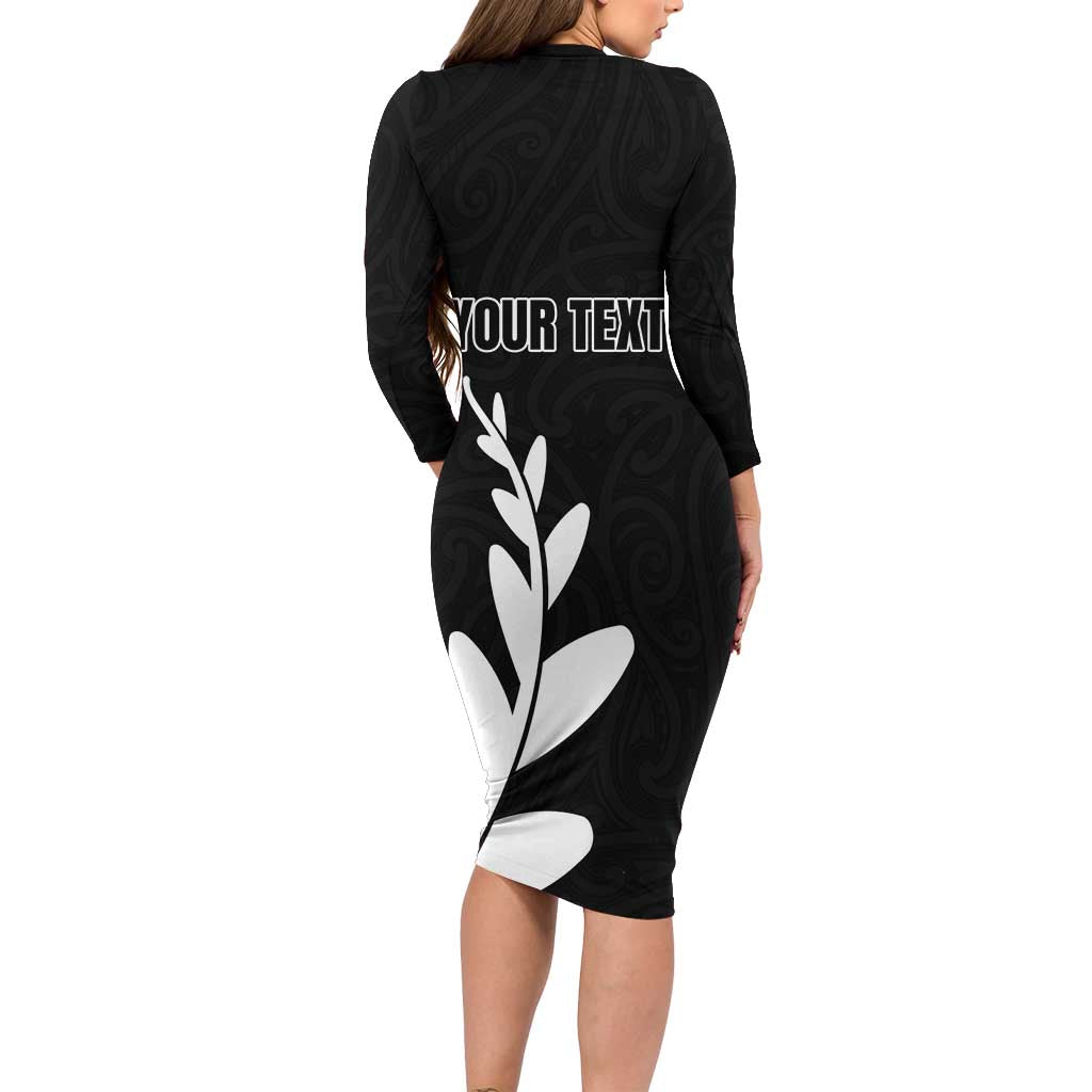 Personalised New Zealand Canoeing Special Jersey Long Sleeve Bodycon Dress