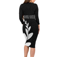 Personalised New Zealand Canoeing Special Jersey Long Sleeve Bodycon Dress