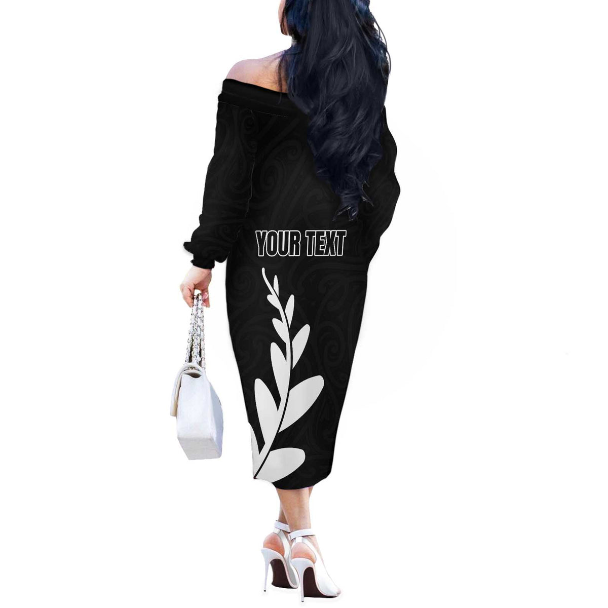 Personalised New Zealand Canoeing Special Jersey Off The Shoulder Long Sleeve Dress