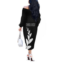 Personalised New Zealand Canoeing Special Jersey Off The Shoulder Long Sleeve Dress