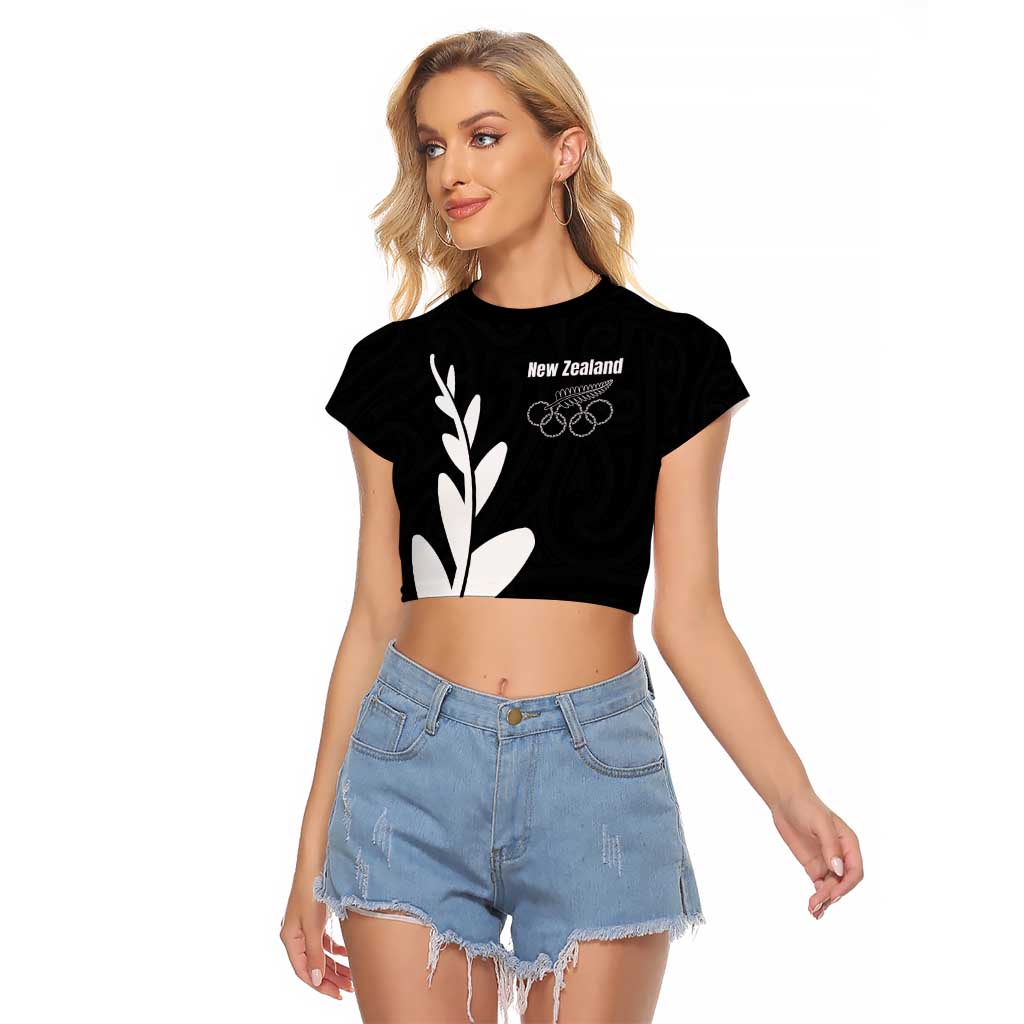 Personalised New Zealand Canoeing Special Jersey Raglan Cropped T Shirt