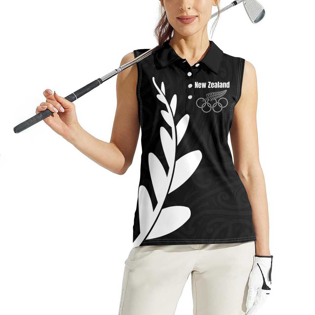 Personalised New Zealand Canoeing Special Jersey Women Sleeveless Polo Shirt