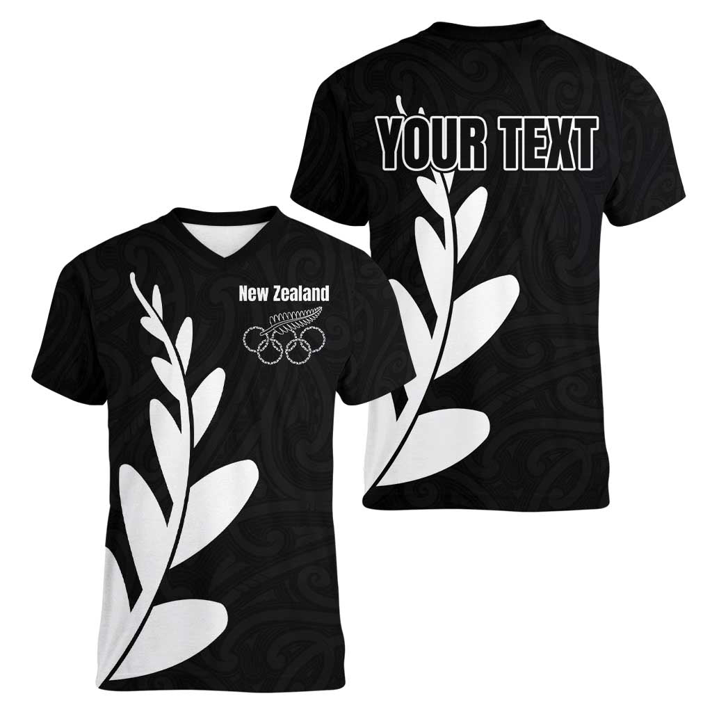 Personalised New Zealand Canoeing Special Jersey Women V-Neck T-Shirt