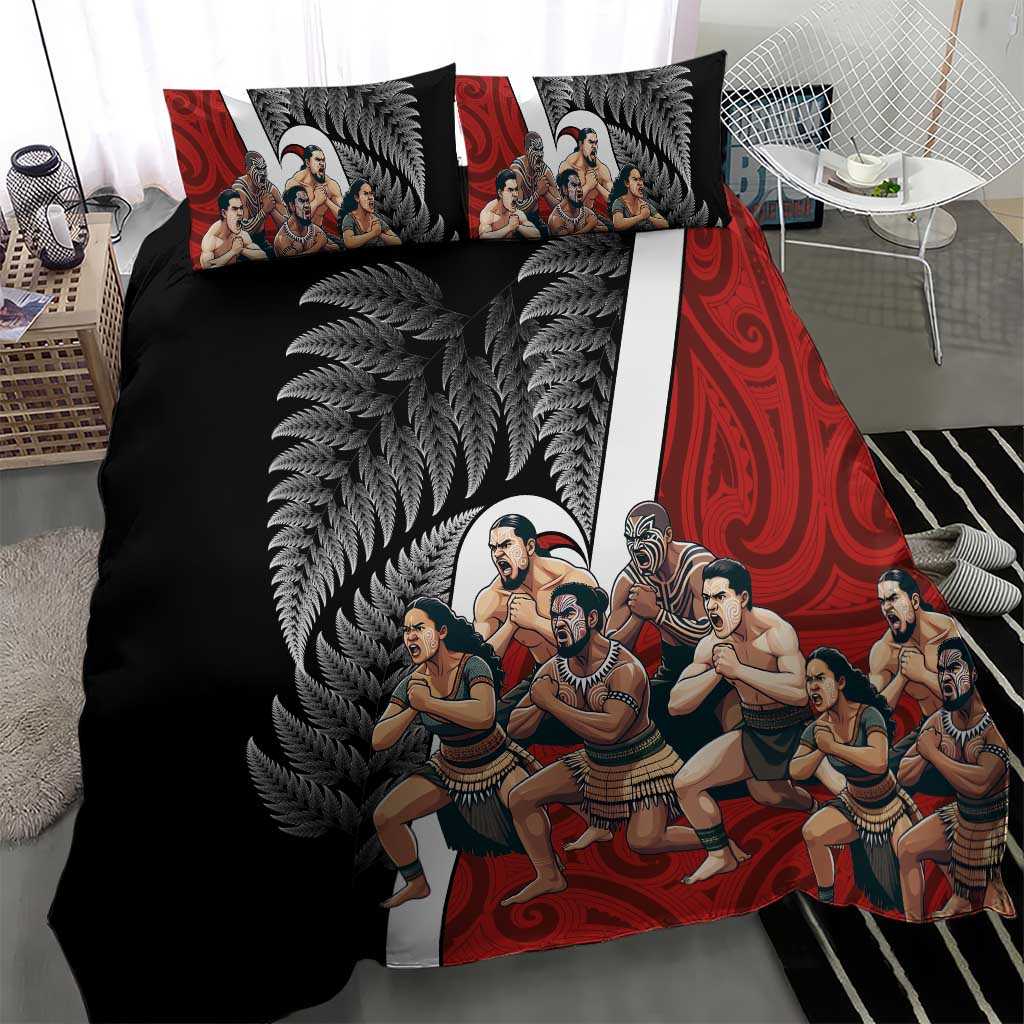 New Zealand Te Matatini Bedding Set Kapa Haka and Silver Fern - Maori Art Pattern LT03 - Polynesian Pride