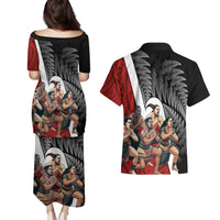 New Zealand Te Matatini Couples Matching Puletasi and Hawaiian Shirt Kapa Haka and Silver Fern - Maori Art Pattern LT03 - Polynesian Pride