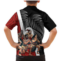 New Zealand Te Matatini Family Matching Mermaid Dress and Hawaiian Shirt Kapa Haka and Silver Fern - Maori Art Pattern LT03 - Polynesian Pride