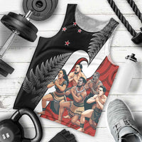 New Zealand Te Matatini Men Tank Top Kapa Haka and Silver Fern - Maori Art Pattern