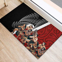 New Zealand Te Matatini Rubber Doormat Kapa Haka and Silver Fern - Maori Art Pattern