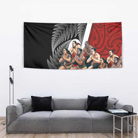 New Zealand Te Matatini Tapestry Kapa Haka and Silver Fern - Maori Art Pattern LT03 - Polynesian Pride